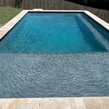 Rectangular pool concrete deck