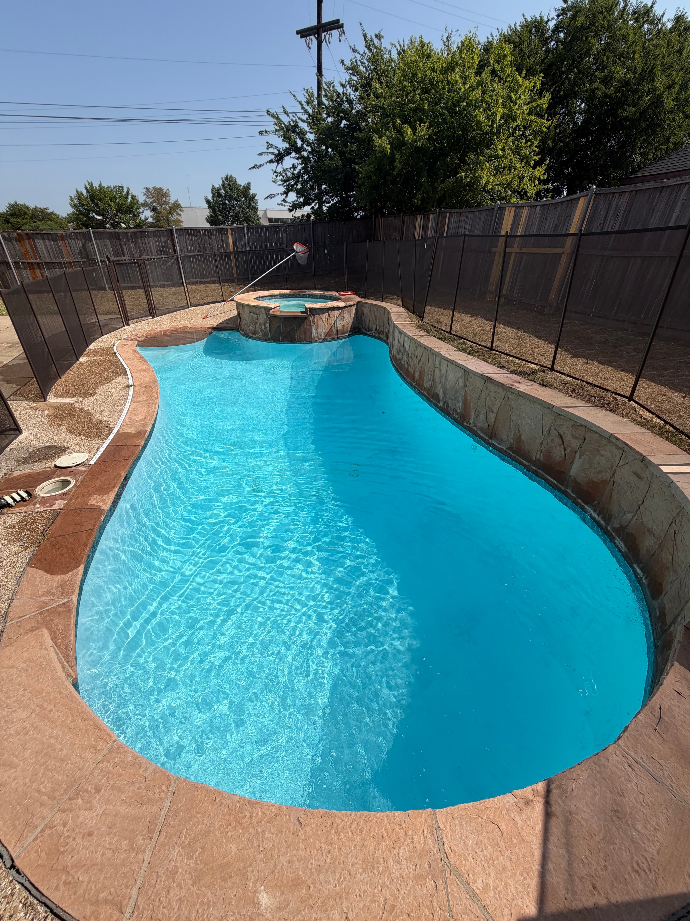 Crystal clear pool after clean and restore service
